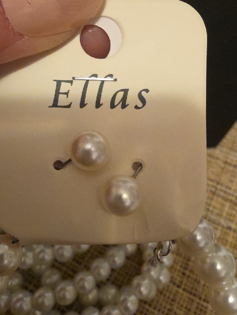 Pearl Glass Bead Necklace and Bracelet Set in Ivory - Picture 3 of 3